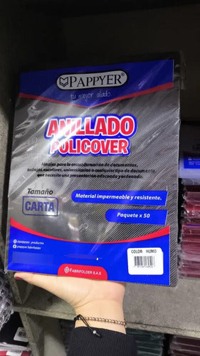 Tapa Caratula Encuadernación Policover Negro Carta X50pcs Negro