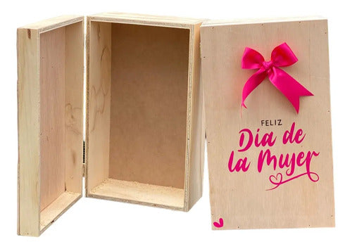 Caja Cofre Madera Para Regalo Día De La Mujer 35x21x14 Cm Madera Día De La Mujer