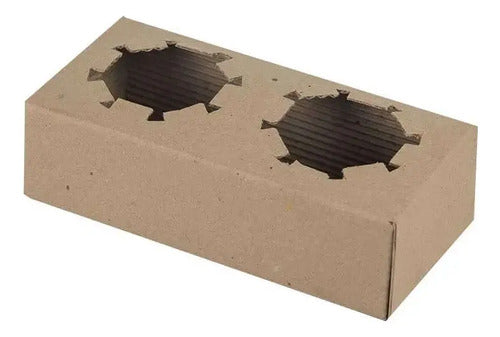 Portavasos En Cartón Kraft De 2 Vasos X 15 Unidades Portavasos Kraft
