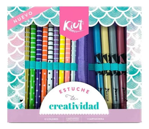 Colores X12 Y Marcadores X6 Estuche De Creatividad Kiut
