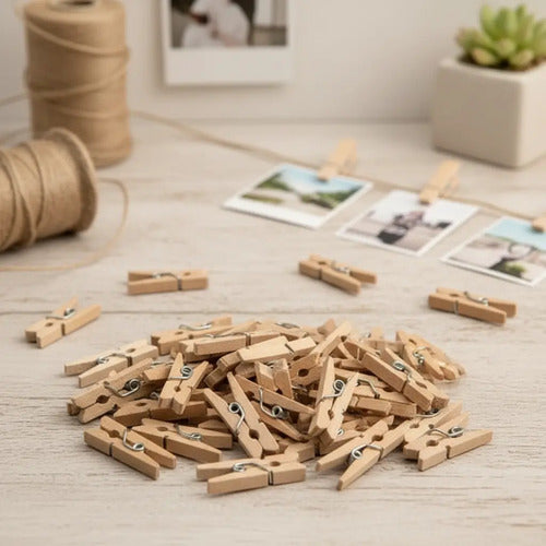 500 Pcs Mini Ganchos Madera Decoración Fotos 4.8 Cm