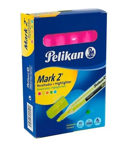 Resaltador Pelikan Mark2 Rosado Caja X 10 Unidades