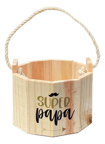 Cubeta De Madera Para Regalo Día Del Padre 15x13cm Madera