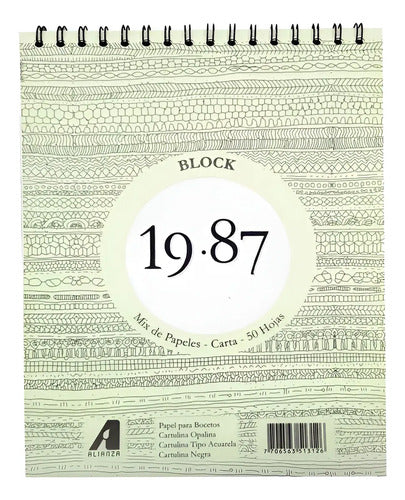 Block 19.87 Mix De Papeles Carta X 50 Hojas Blanco/negro