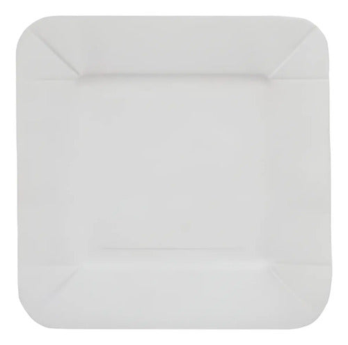 Plato Papel Ecológico Cuadrado Blanco 15cm X 20 Unidades Blanco