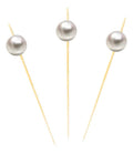 Pincho Palillo De Madera Perla Plateado X 100 Uds Plateado