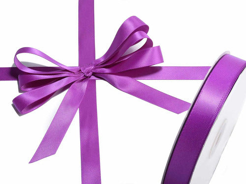 Cinta Morado Raso Tela Satín Moños 50 Mts X 1.2 Cm Morado 1.2cm
