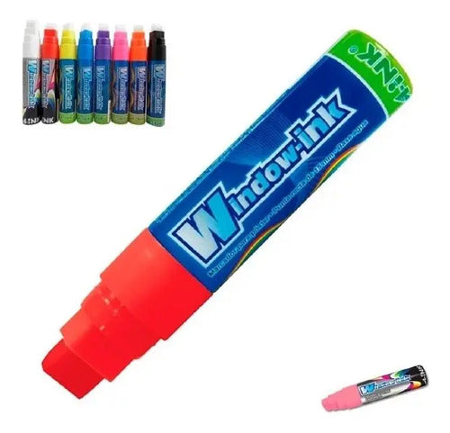 Marcador De Vinilo Tipo Posterman Window Ink 15mm X6 Colores Rojo