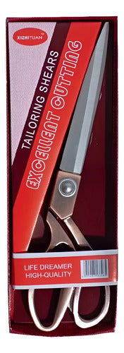 Tijera Para Modisteria Metalica 10.5 Pulgadas X 8 Unidades Dorado