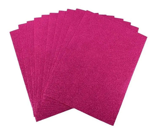 Fomi Foami Escarchado 1/8 Fucsia X 10 Unidades Fucsia