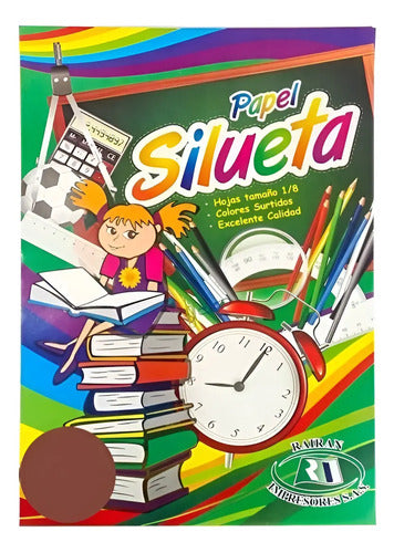 Papel Silueta 1/8 Colores Cafe X 50 Unidades  Marrón