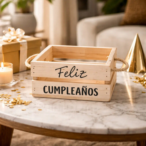 Cajas En  Madera Para Regalo De Feliz Cumpleaños