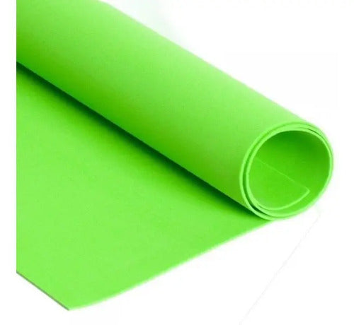 12 Pcs Papel Foami Fomi Pliego Verde Claro  Verde Claro