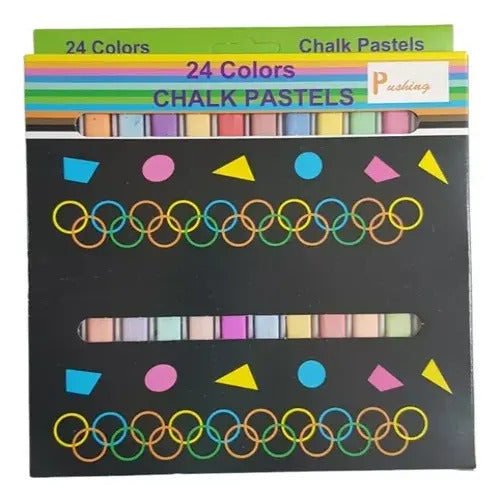 Tiza Escolar Colores Pastel Chalk X 24