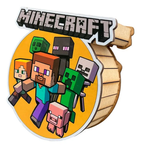 Caja Decorativa En Forma De Minecraft Regalo 25x22x8 Cm Mdf