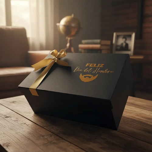 Caja De Regalo De Lujo Negra Día Del Hombre 30x20x10cm Negro