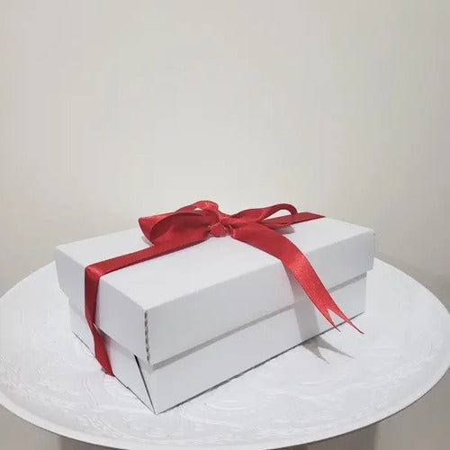 Caja Carton Para Regalo Con Moño Blanco