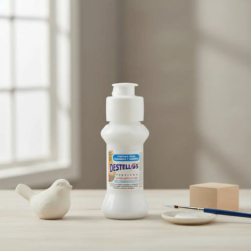 Pintura Cerámica Y Madera Destellos Color Blanco