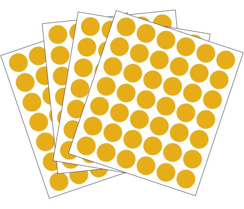 Rotulo Adhesivo Redondo Dorado 1.6 Cm - 162 Pcs X 3 Unidades