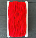 Cinta Bordada Con Pompones Pequeños  Rojo X 25 Mts Rojo Pompón