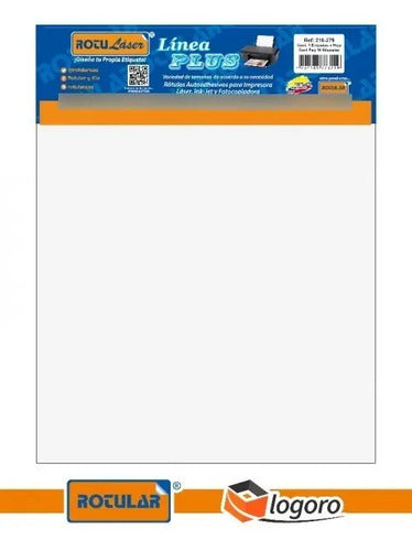 Rotulo Autoadhesivo Tamaño Carta X 50 Hojas Blanco