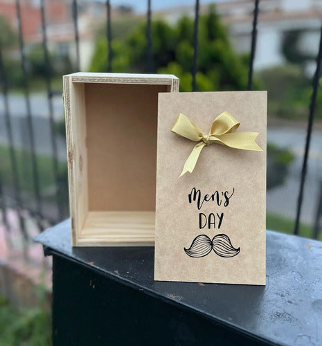 Caja Tapa Corrediza Madera Regalo Dia Del Hombre 25x15x9.5cm Madera Día Del Hombre