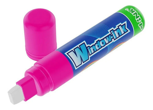 Marcador De Vinilo Tipo Posterman Window Ink 15 Mm Rosado Rosa
