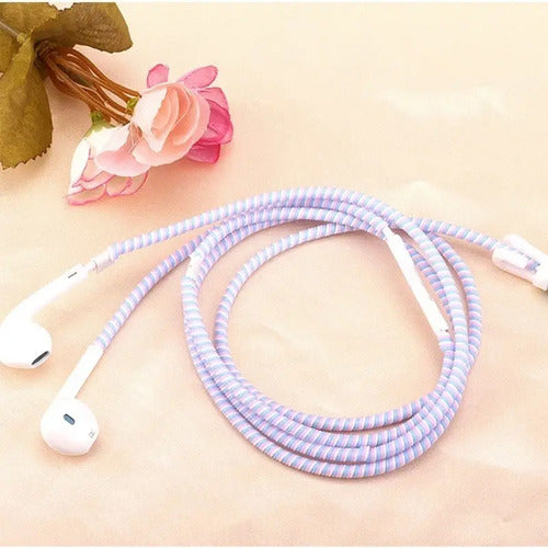 12 Unidades Protector De Cable En Resorte Blanco Blanco