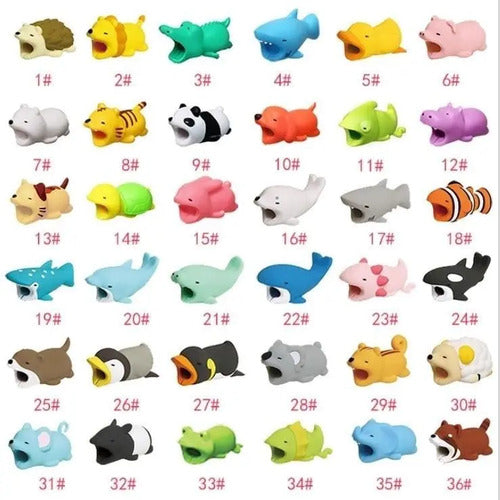 50 Unidades Protector Para Cable Bite Animales A Elegir