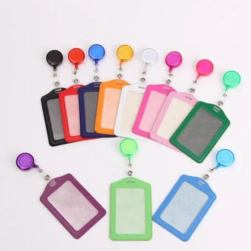 Porta Carnet Con Yoyo Vertical X 12 Unidades