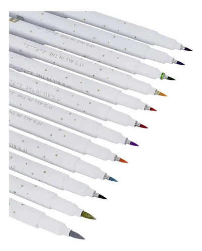 Marcadores Punta Pincel Delgado Kiut Minibrush X 12 Colores Minibrush