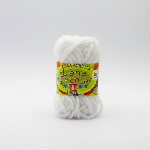 Lana Escolar Acrílica Blanca 16 Gr - 12 Unidades Blanco