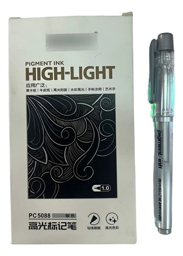 Bolígrafo Gel Plateado X 12 Pcs Plateado