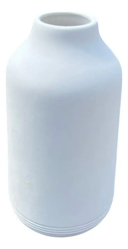 Jarrón Florero Decorativo Cerámica En Crudo 25x13cm Blanco Tradicional