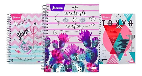Cuaderno Pequeño Argollado Cuadriculado Norma 100 Hojas