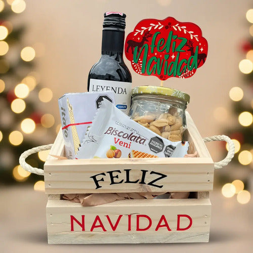 Ancheta Caja Navidad Con Vino