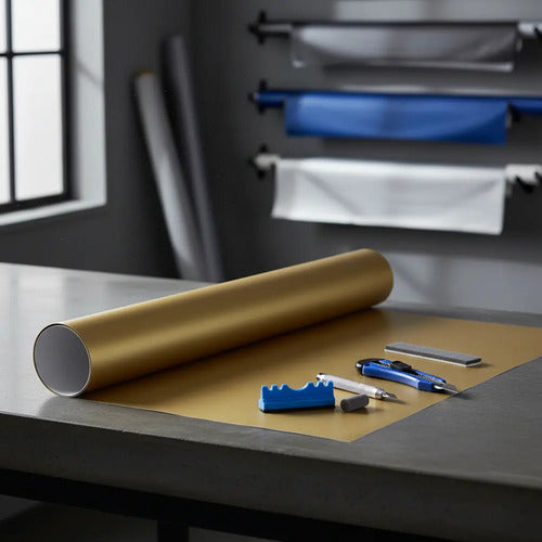 Vinilo Adhesivo Dorado Mate 100 X 60 Cm Dorado
