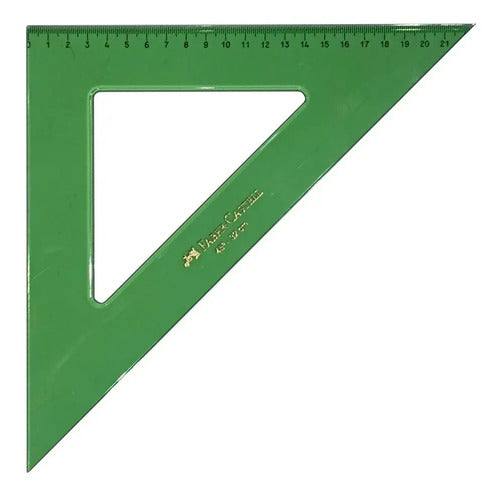 Escuadra Plástica 45° X 32 Cm  Faber Castell X 6 Unidades