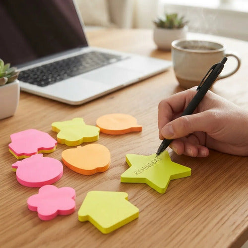 Notas Adhesivas Post It Figuras 24 Tacos X 100 Hojas Multicolor