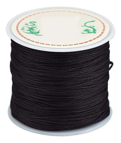 Hilo Chino 0.8mm X 90 Mts Negro Para Bisutería Manillas Negro