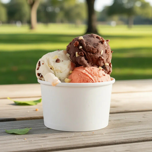 Vaso Desechable Carton Helado 6oz X 50 Unidades Blanco