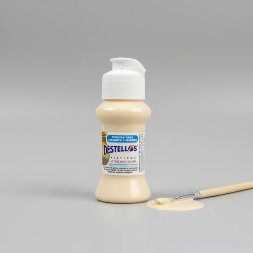 Pintura Cerámica Y Madera Destellos Color Blanco Luna
