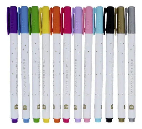 Marcadores Punta Pincel Delgado Kiut Minibrush X 12 Colores Minibrush