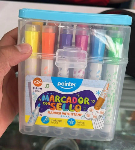 Marcador Con Sello Pointer X 24 Colores