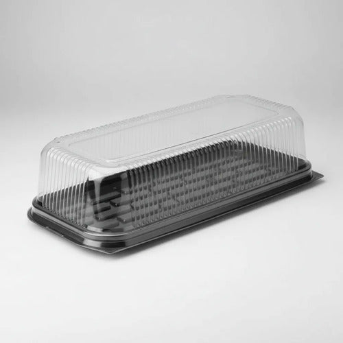 Bandeja Domo Desechable Para Torta 34x14.5x12cm  - 6 Und Negro