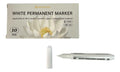 Marcador Permanente Blanco Punta Fina X 12 Unidades Celeste