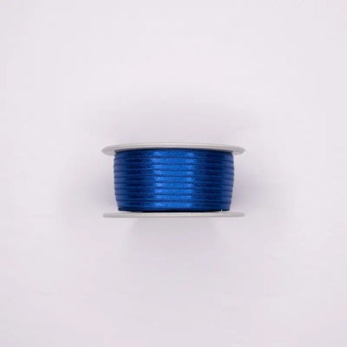 Cinta Azul Rey Raso Tela Satín Moños 100 Mts X 3mm Azul Rey