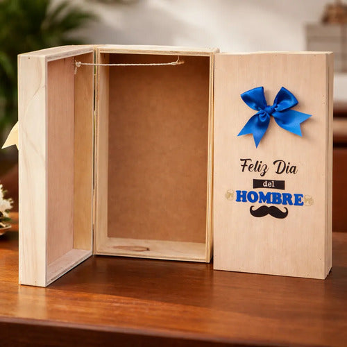 Caja Cofre Madera Para Regalo Día Del Hombre 35x21x14 Cm Madera Día Del Hombre