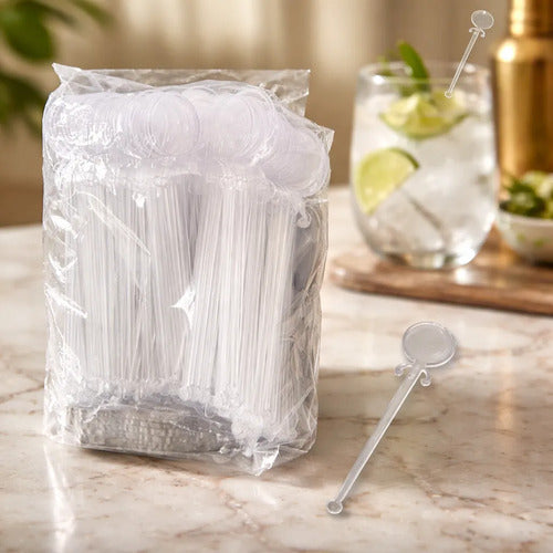 Mezclador Plastico Coctel Eco X 100 Unidades Transparente