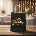 Bolsas Papel Team Groom Bodas 20x16x8cm- 12 Unidades Negro Caballeros De Honor